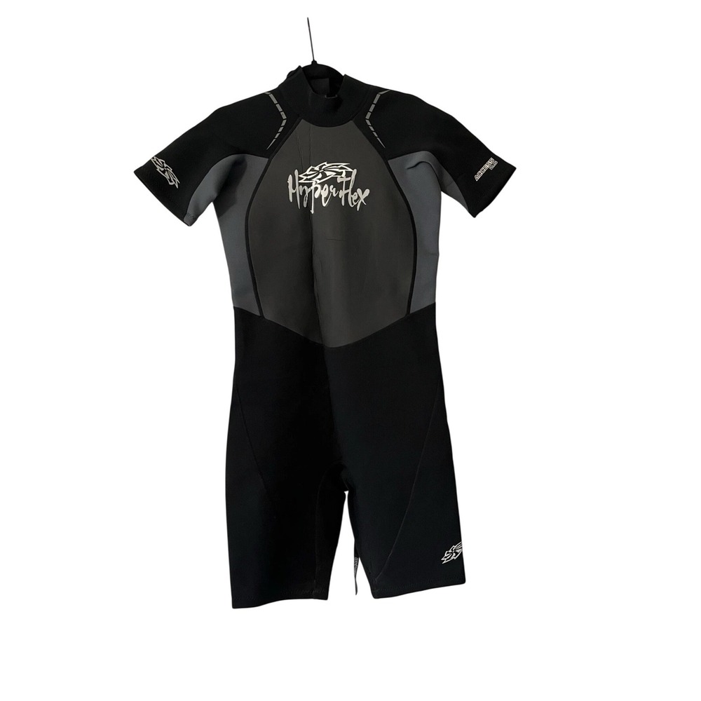 Hyperflex Access‎ 2.5mm Shorty Wetsuit Mens XL Black Charcoal Grey Back Zip